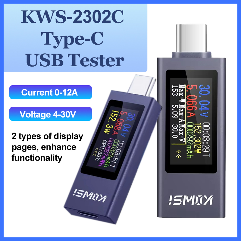 Logic Analyzer Usb - KWS-2302C Tipo-C USB Tester Display digitale