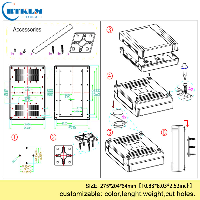Montaggio a parete custodia in - Diy Electronics Box recensione e prezzo